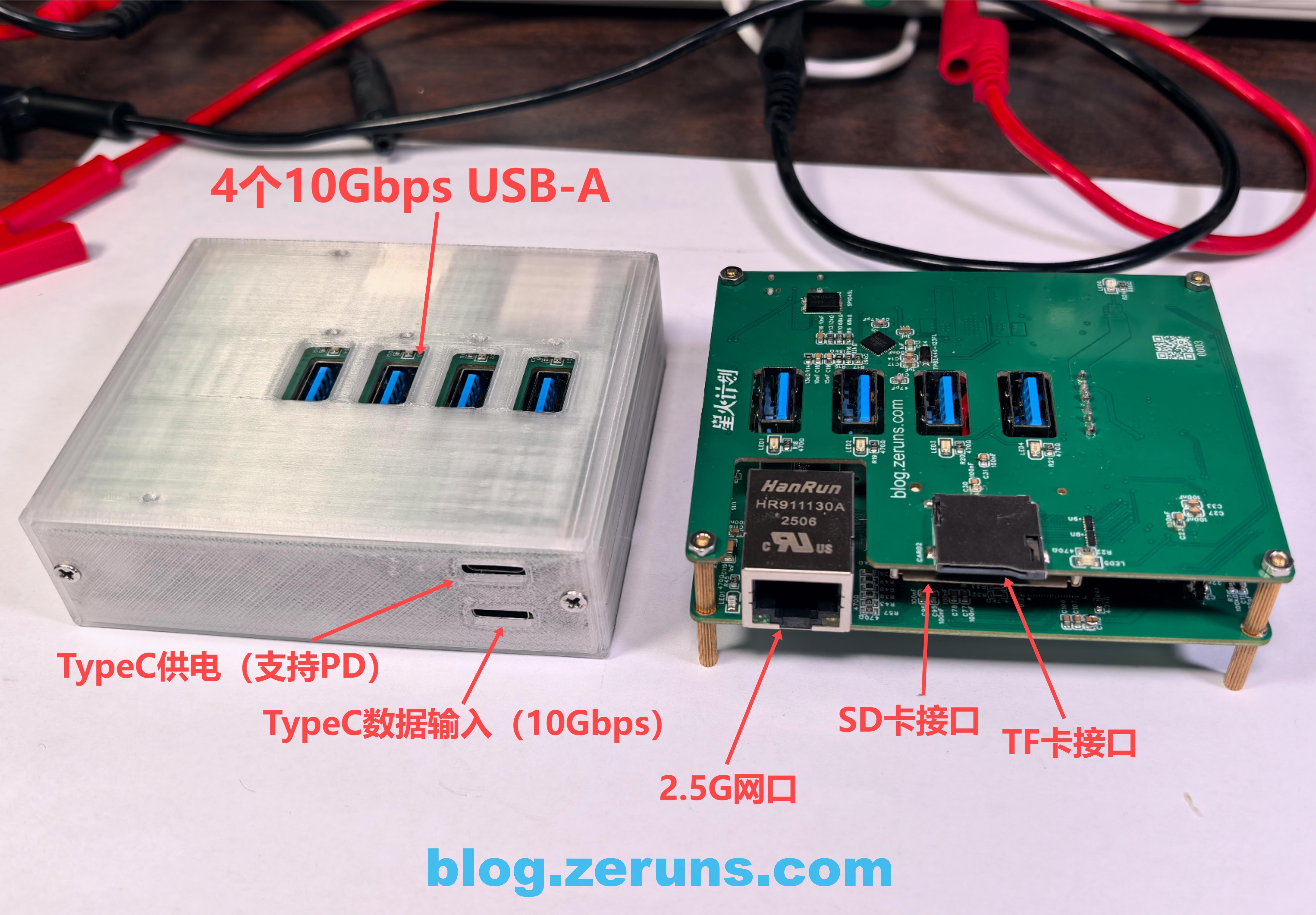 Open-Source USB 10 Gbps Hub with 2.5 Gbps Ethernet & TF/SD Card Reader (VL822+RTL8156BG+GL3224)