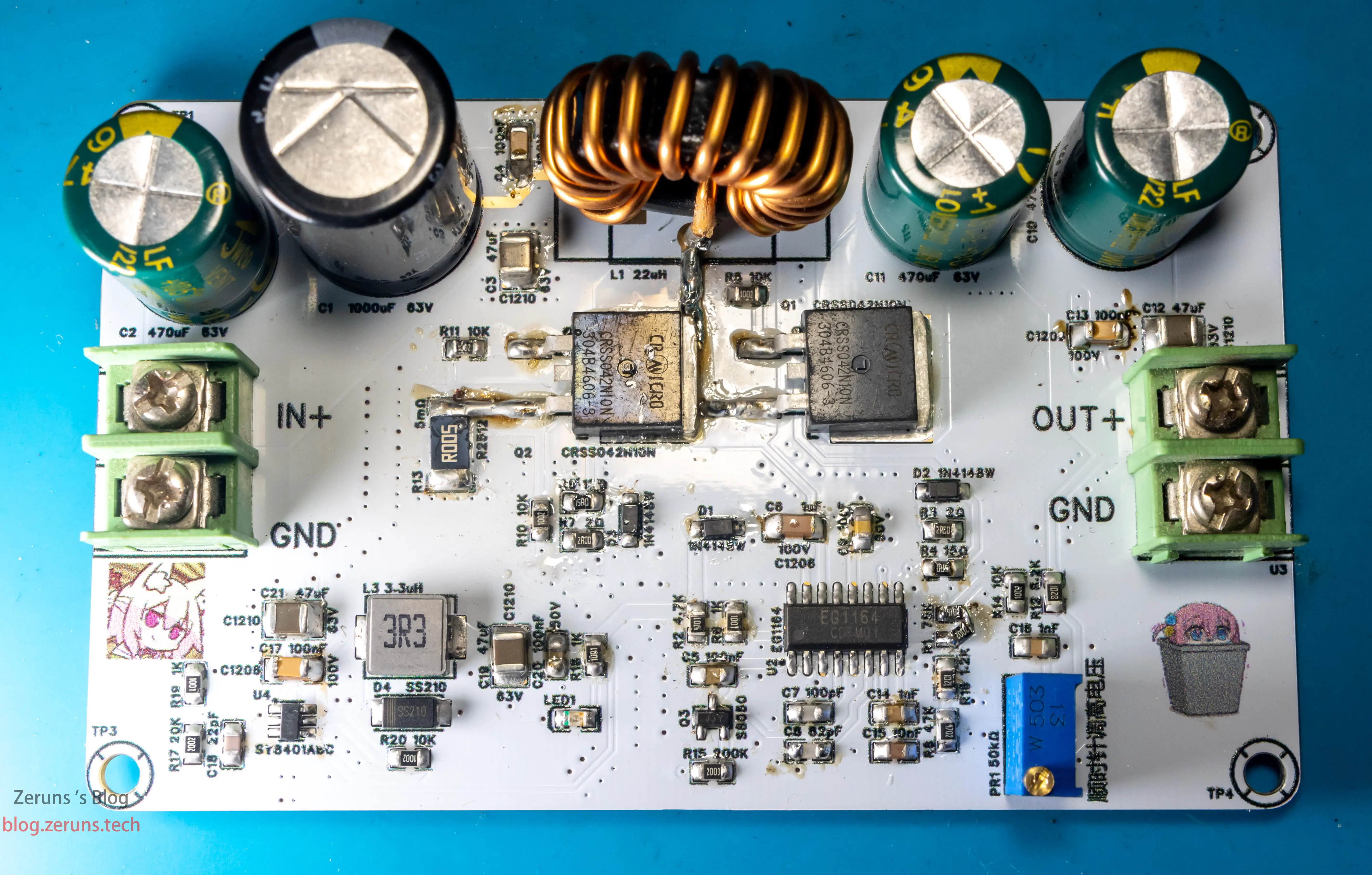 EG1164 High-Power Synchronous Rectification Boost Module Open Source with 97% Peak Efficiency